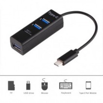 2 In 1 USB 3.1 Type-C To Usb 2.0 3 Ports Hub With Tf Card Reader