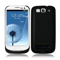 3200 mAh Battery Back Case Compatible For Samsung Galaxy S3 in Black